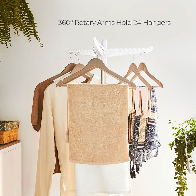 BreeBe Silver Clothes Drying Rack with Rotary Arms