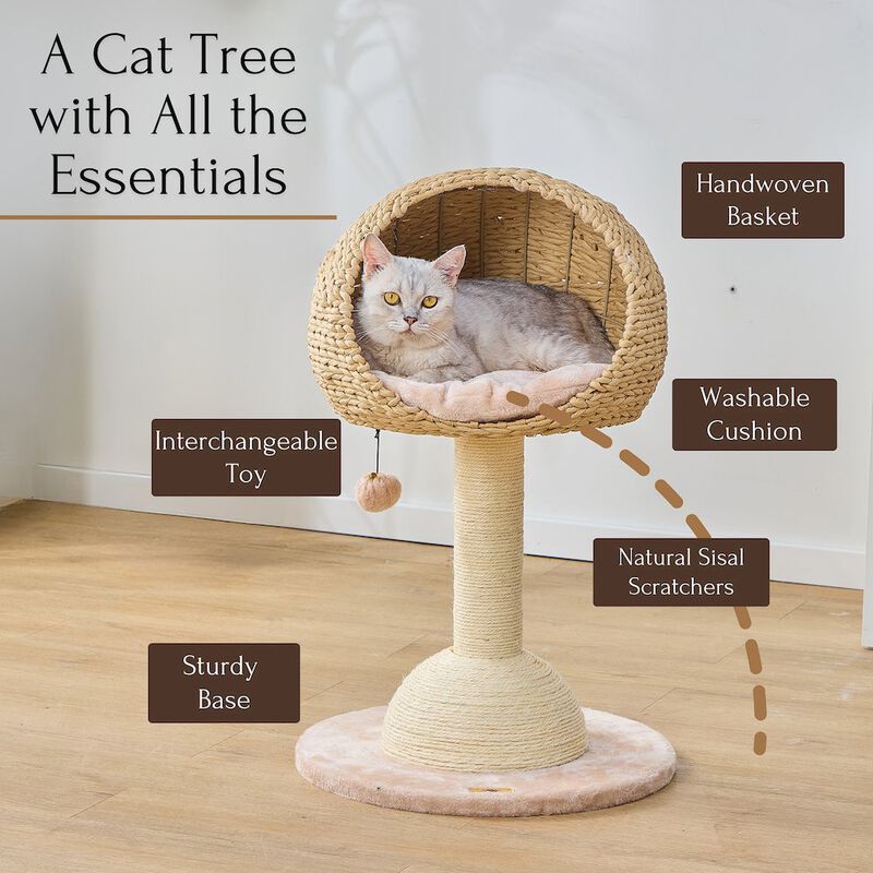 Petpals 30-in Lookout Cat Tree Bed, Beige