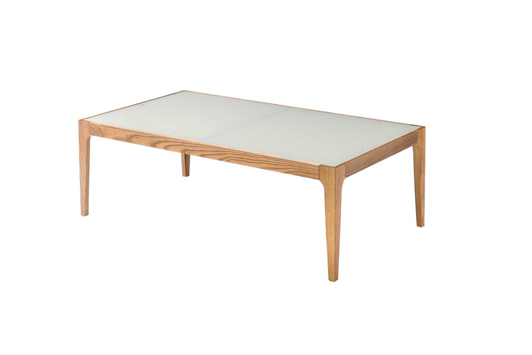 ACME Gwynn Coffee Table, Natural & Frosted Glass