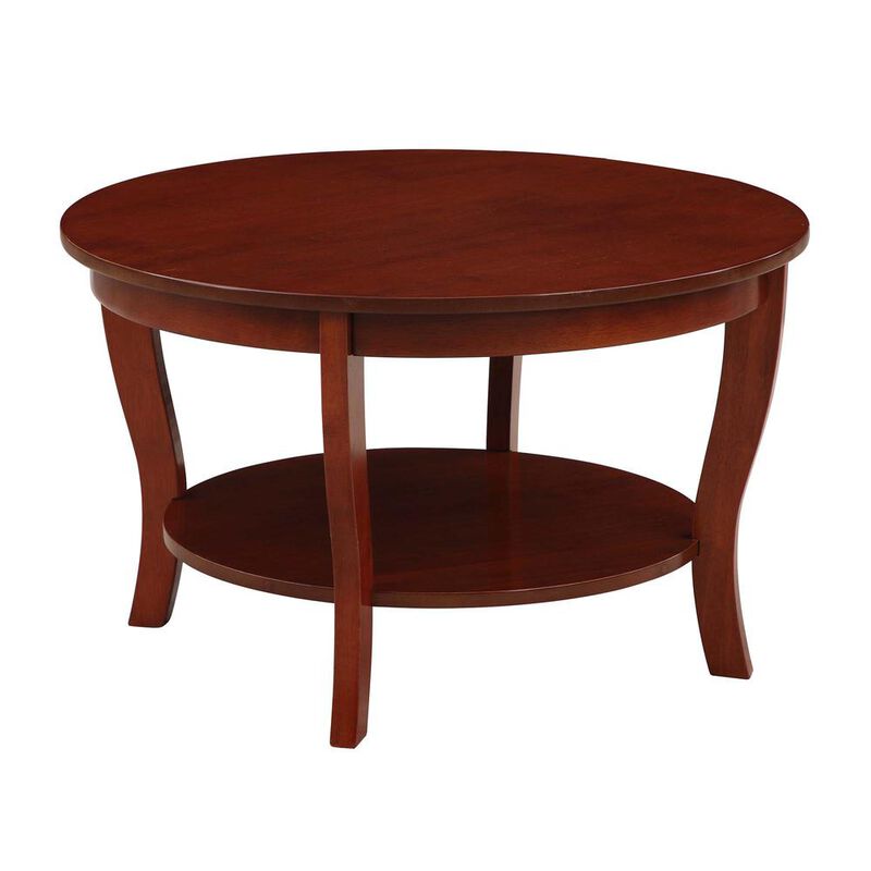 American Heritage Round Coffee Table with Shelf