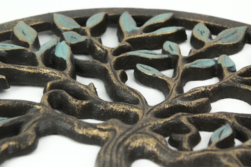 Bronze Finished Cast Iron Tree Of Life Wall Hanging 11.75 Inches In Diameter image number 3