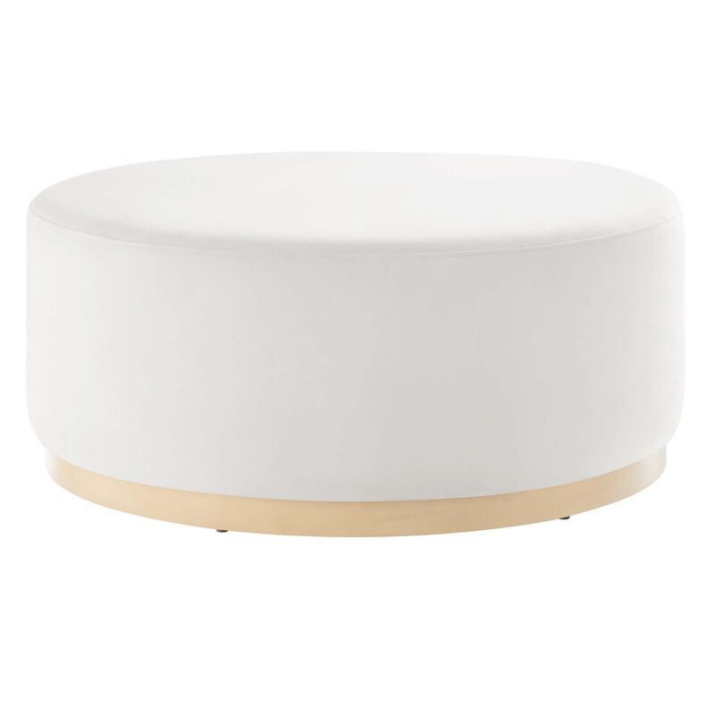 Tilden Large 38 Round Performance Velvet Upholstered Ottoman
