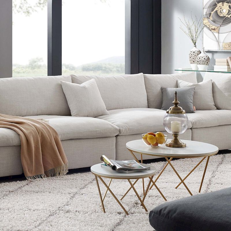 Modway Commix Down Filled Overstuffed 3-Piece Armless Sectional Sofa image number 5