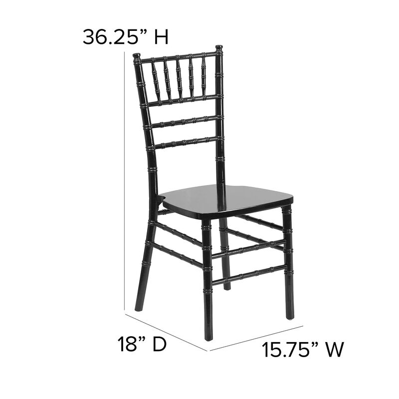 Flash Furniture HERCULES Series Black Wood Chiavari Chair