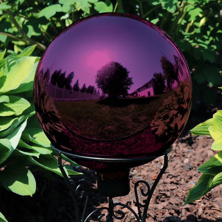 Sunnydaze Merlot Mirrored Surface Gazing Ball Globe - 10 in