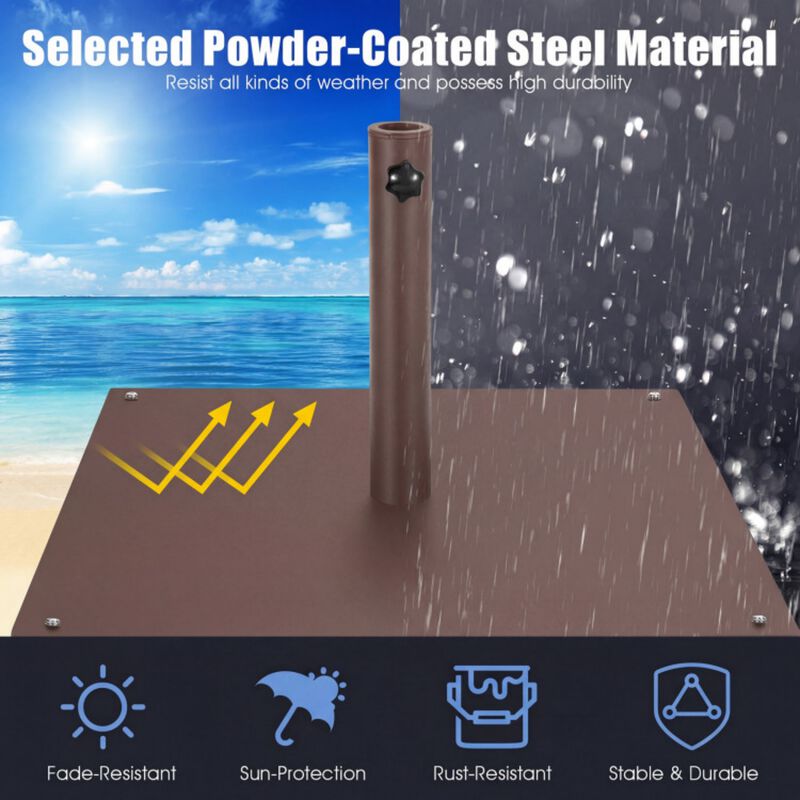 20 Inches Patio Umbrella Base Stand with 4 Adjustable Footpads image number 7
