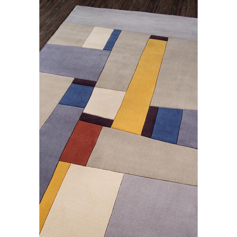 Momeni Contemporary Rectangle Area Rug, Grey, 5'3 X 8'