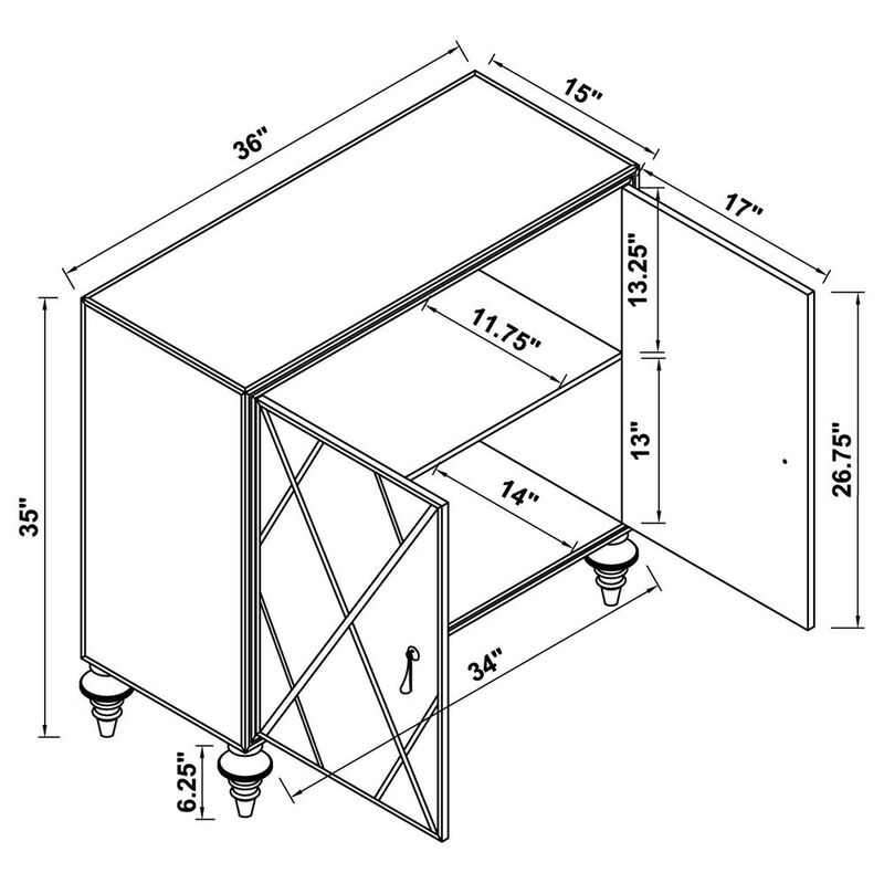 Coaster Co. of America Astilbe 2-door Accent Cabinet Mirror and Champagne