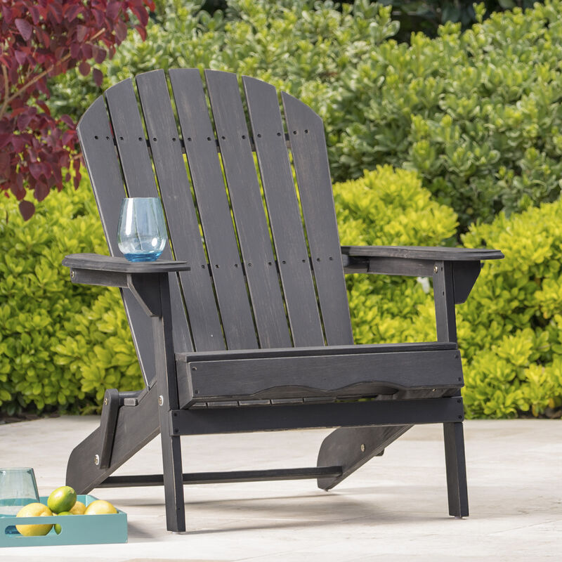 Merax Hanlee Acacia Wood Folding Adirondack Chair image number 1