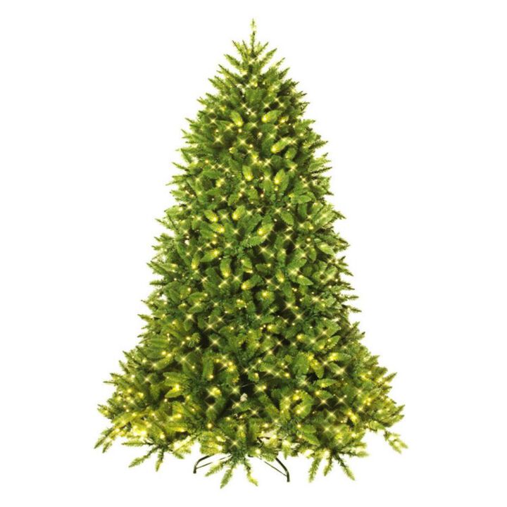 Artificial Fir Christmas Tree with Pre-Installed LED Lights, Lifelike Design