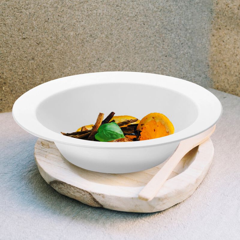5" Solid White Diamond Rim Round Plastic Dessert Bowls (120 Bowls) image number 8
