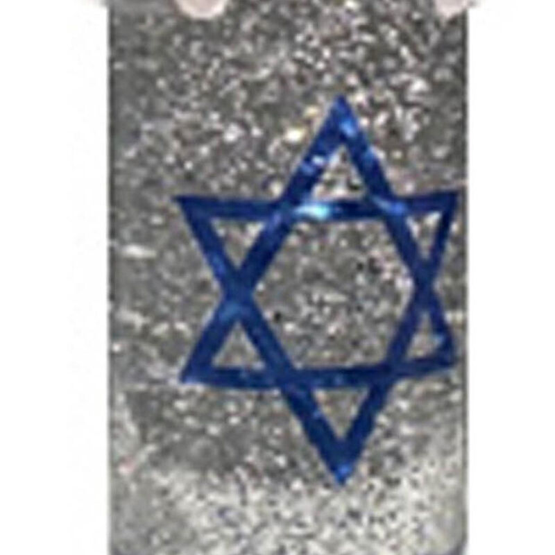 HomeRoots 10" Flameless Hanukkah Pillar Candle With Snow Globe image number 4
