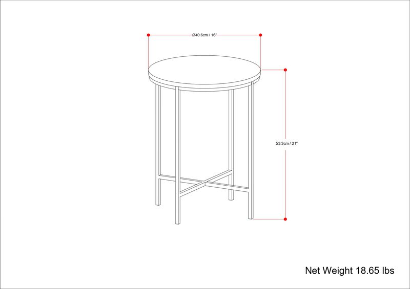 Tara Modern Contemporary 16 inch Wide Metal Side Table in Gold