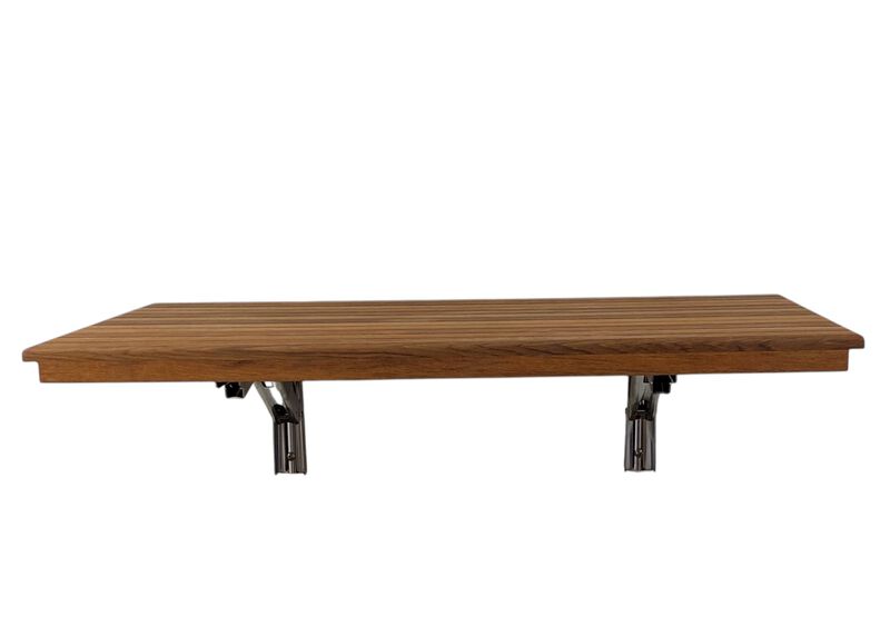 HomeRoots 16" X 22" Brown Teak Wall Mount Rectangular Shower Bench image number 0