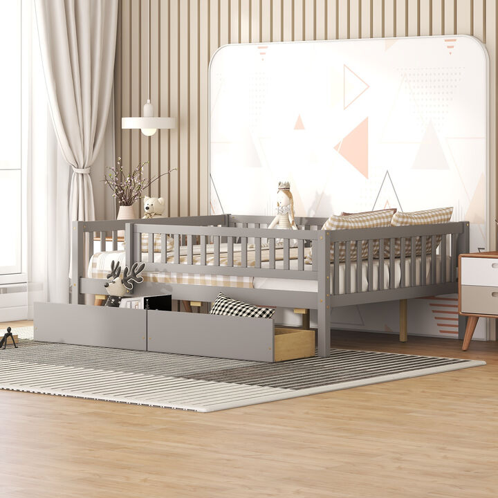 Whisen Multi-functional Design Wood Daybed with Two Drawers