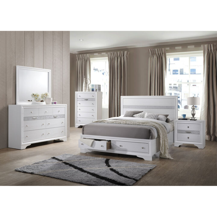 Streamdale Traditional Matrix 2 Drawer Nightstand In White Made With Wood