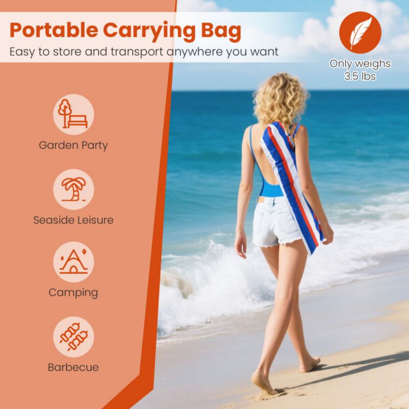 6.5 Feet Beach Umbrella with UPF 50+ Sun Protection and Push Button Tilt-Colorful image number 8