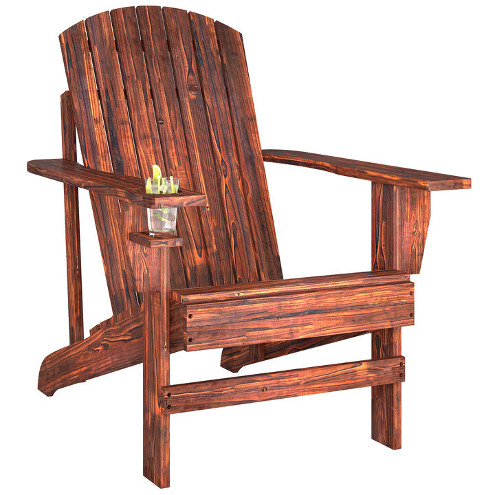 Hivvago Adirondack Chair with Cupholder for Patio & Porch