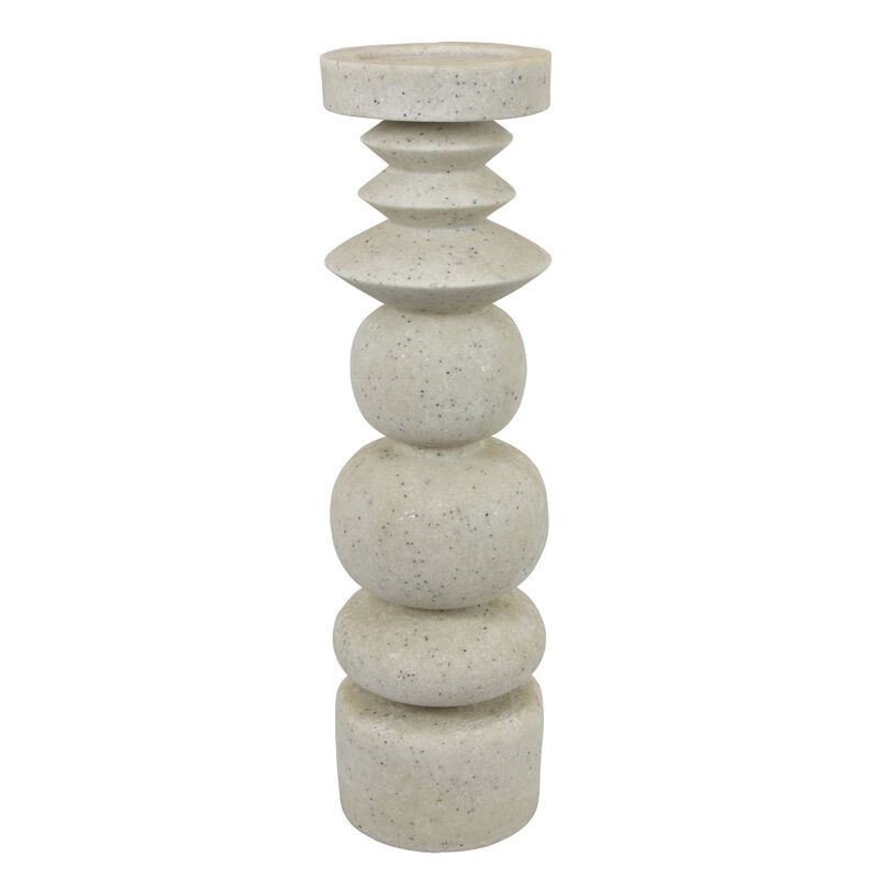 Josi Tabletop D&eacute;cor Candle Holder, Sculpted Turned Resin image number 0