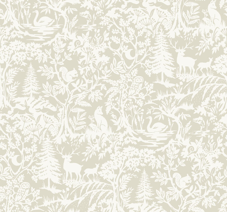 Alrick Taupe Forest Venture Wallpaper