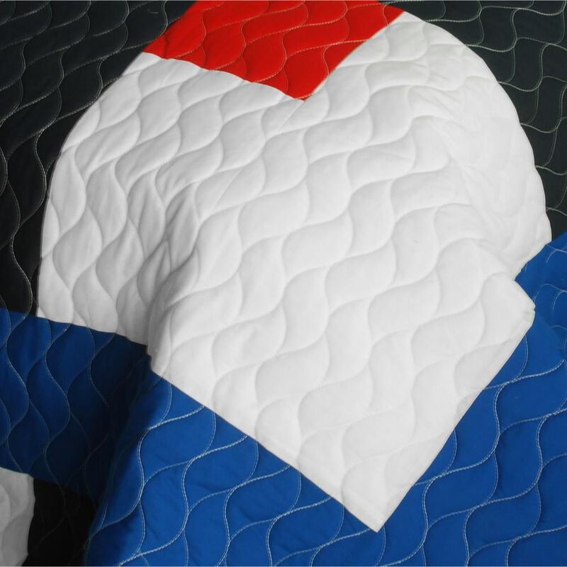 Vermicelli Quilted Geometric Quilt Set Ending Style for Full Beds image number 3