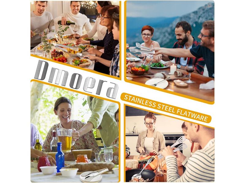 Dmoera 8 Pieces Stainless Steel Flatware Serving Utensils