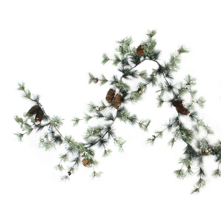 9.5' Frosted Pine with Pine Cones Artificial Christmas Garland - Unlit
