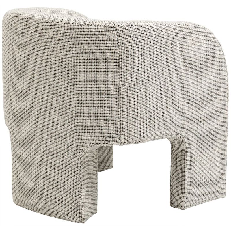 Meridian Furniture Sawyer Cream Weaved Polyester Fabric Accent Chair