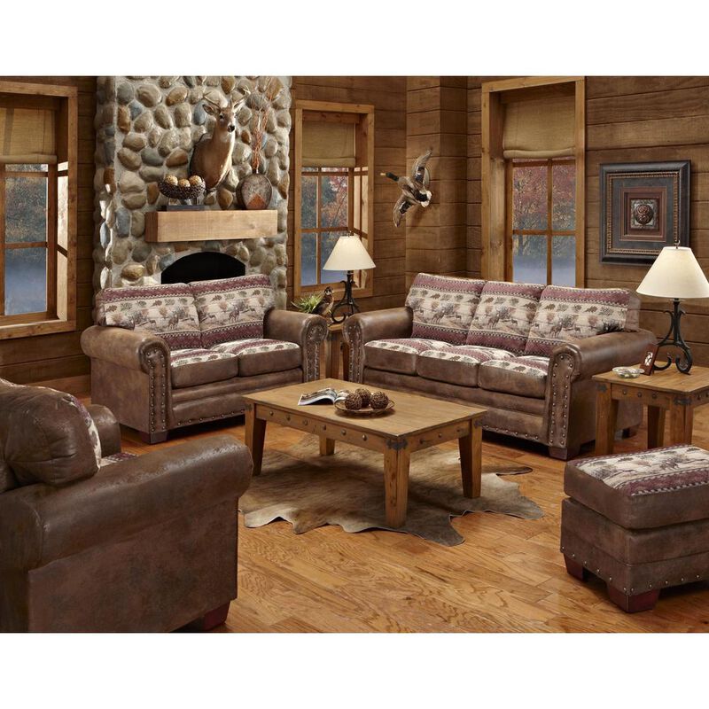 American Furniture Classics Deer Valley Armchairs with Matching Ottoman