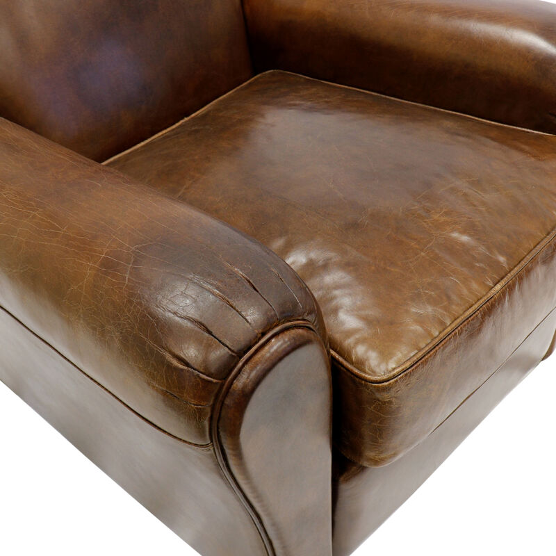 Pasargad Home Palermo Genuine Leather Modern Wing Chair image number 5