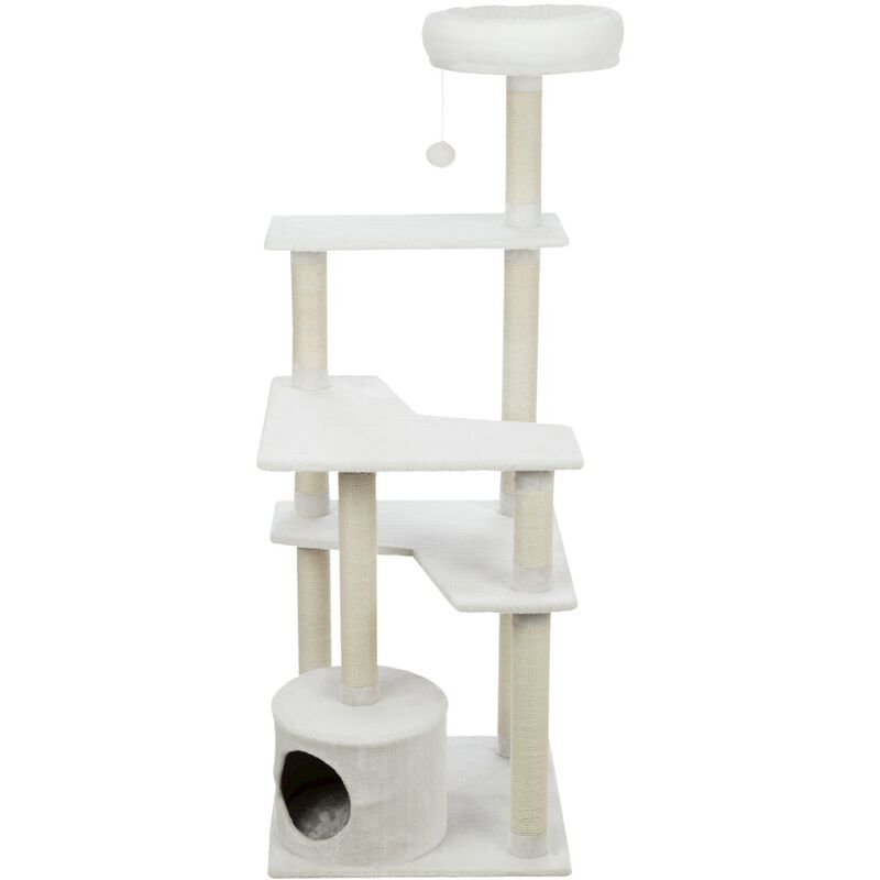 TRIXIE Seli Plush 4-Level Cat Tree with Sisal Scratching Posts, Condo & Cat Toy image number 3