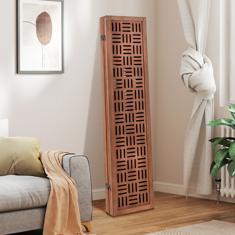 Solid Wood 6 Panel Folding Room Divider Privacy Screen image number 4