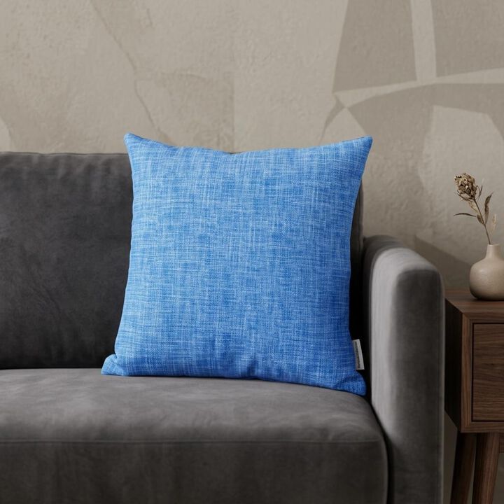 HomeRoots 18" Blue Cotton Throw Pillow