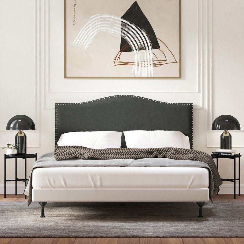 Rize Home Upholstered Headboard Queen Gray image number 5