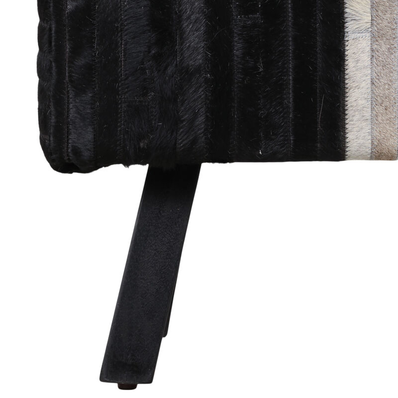 Hair On Hide Strips Patchwork Bench image number 4