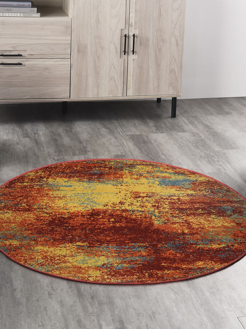 Nourison Essentials NRE06 Flame 4' x Round Rug