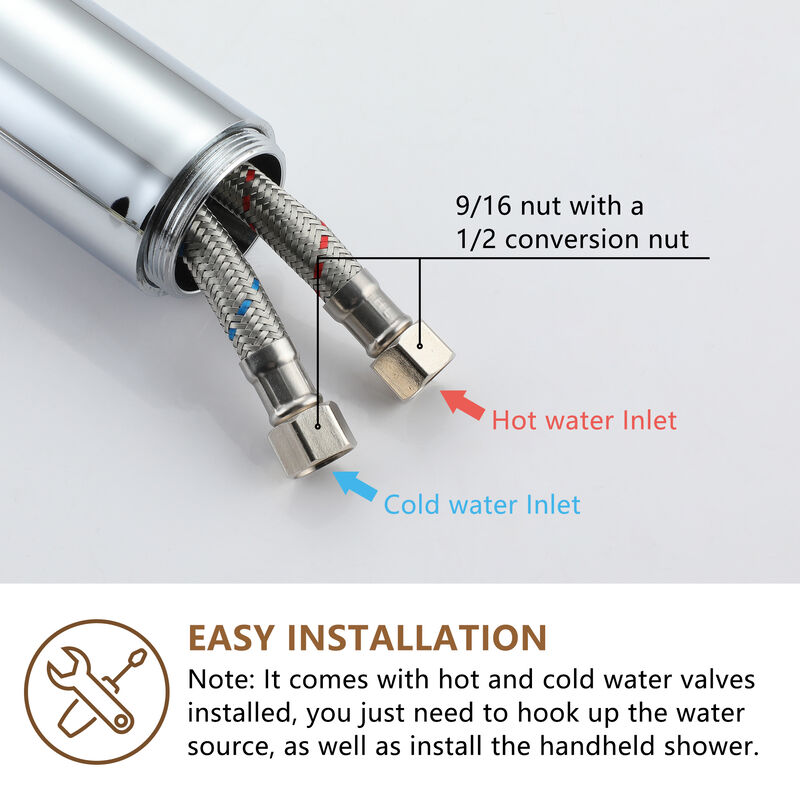 Mondawe Single-Handle Modern Floor Mount Freestanding Bathtub Faucet with Handheld Shower