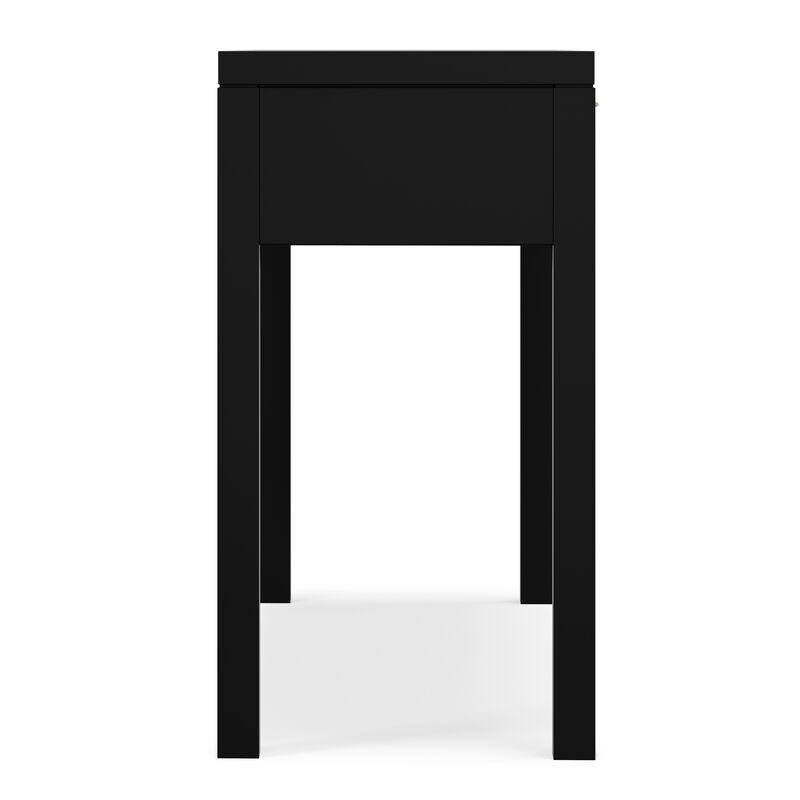 Hollander 60 inch Wide Solid Wood Contemporary Console Table in Black