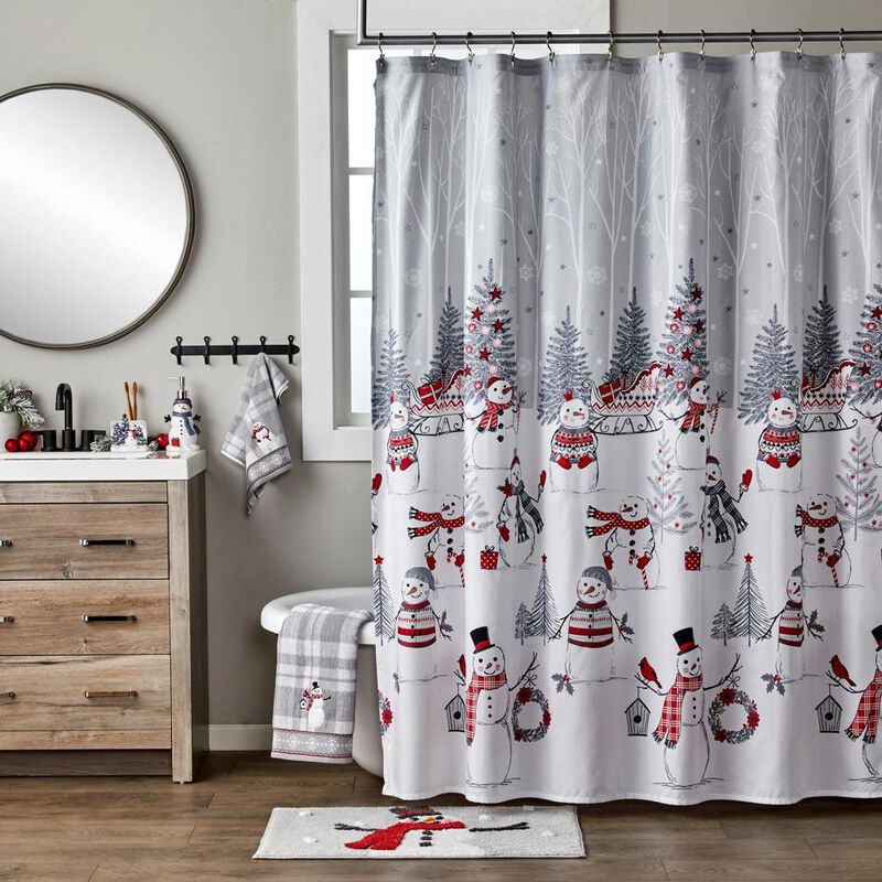 SKL Home By Saturday Knight Ltd Whistler Snowman Shower Curtain - 70X72", Multi