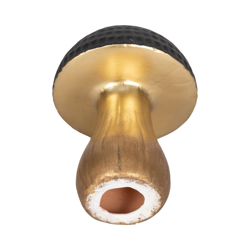 7" Hammered Top Mushroom, Black/gold image number 4