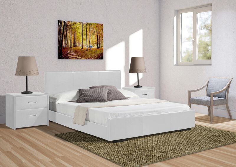 Faux Leather Upholstered Bed &ndash; Solid and Engineered Wood Structure image number 6