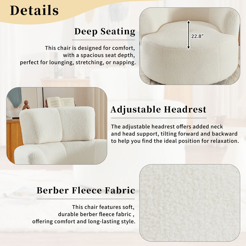 Merax 360° Swivel Round Sofa Chair Accent Barrel Chair