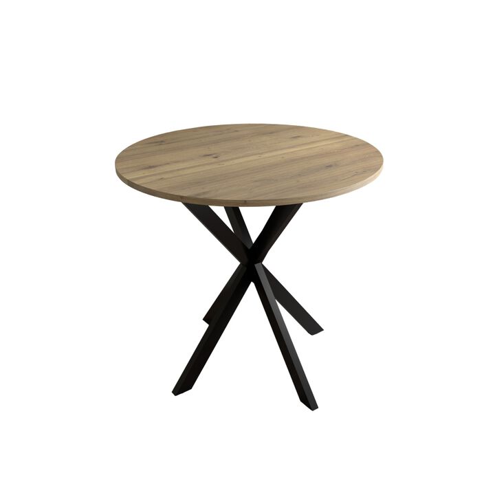 Quojof Modern Industrial Round Dining Table
