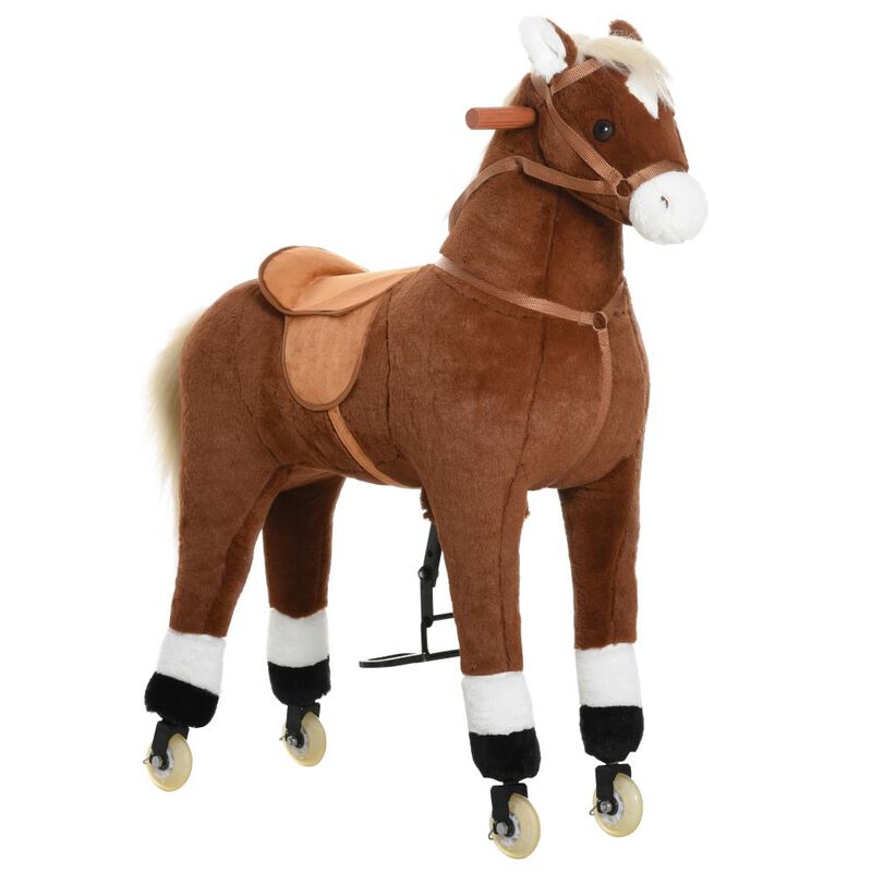 BreeBe Plush Ride-On Horse with Easy Rolling Wheels image number 0