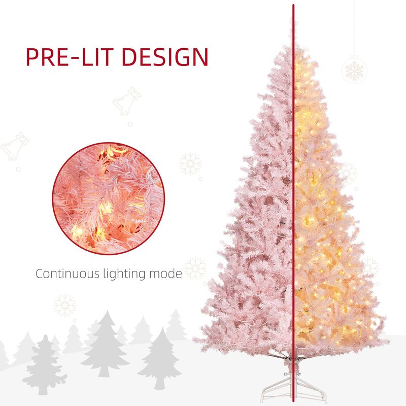 7.5 ft Tall Prelit Christmas Tree Douglas Fir Artificial Christmas Tree with Realistic Branches