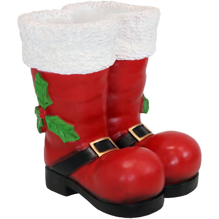 Sunnydaze Santa Boots Indoor/Outdoor Christmas Statue - 13 in