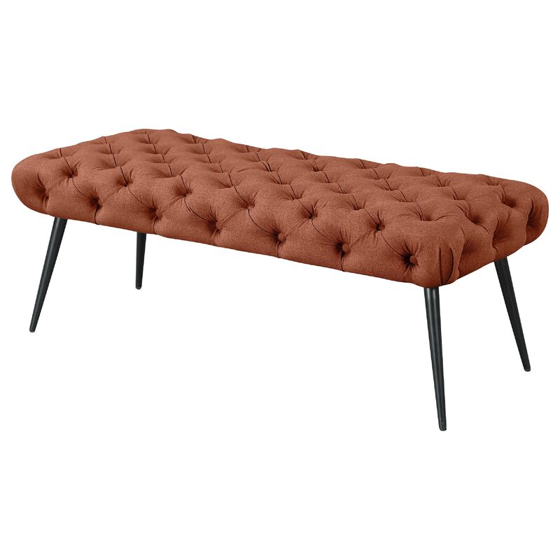 Lila Bench, Foam Seat, Button Tufted, Chrome Legs image number 4