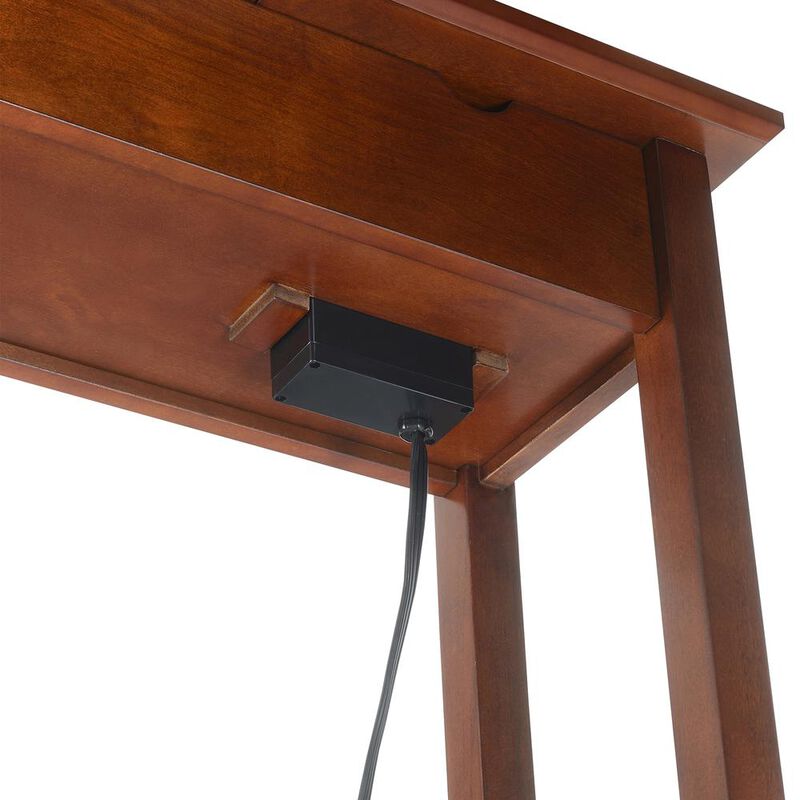 Convience Concept, Inc. American Heritage Flip Top End Table with Charging Station and Shelf