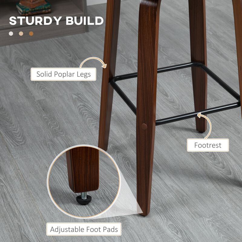 Black Bar Duo: Counter Height Swivel Stools with PU Leather Back