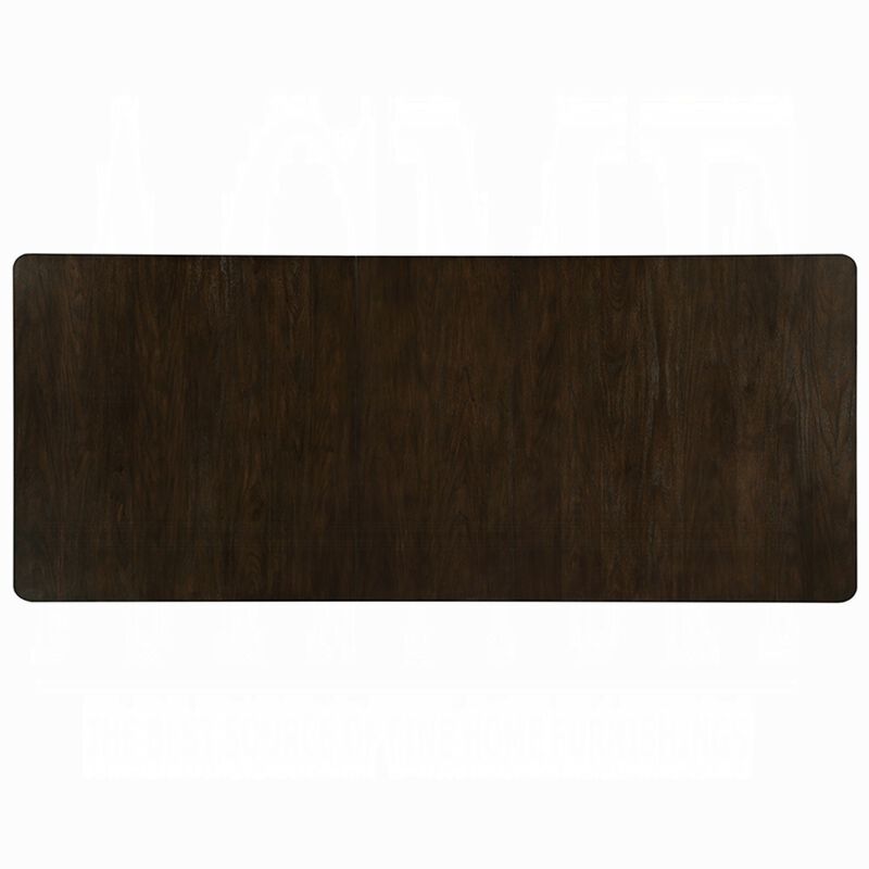 Aren Extendable Dining Table, Double Pedestal, Brown White, 78-96 Inch